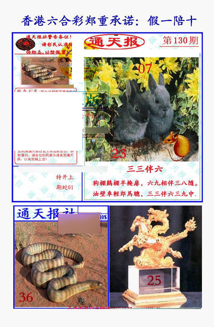 130期假一陪十通天报[图]
